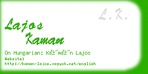 lajos kaman business card